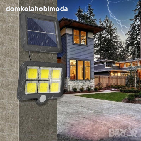 Соларна лампа с сензор за движение, 15х12,5 см, Датчик за светлина, снимка 4 - Соларни лампи - 36513104