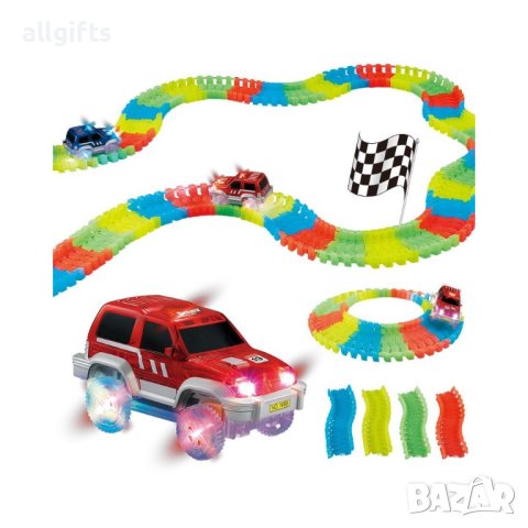 Многоцветна светеща писта Magic Track с 220 части, снимка 3 - Коли, камиони, мотори, писти - 43180208