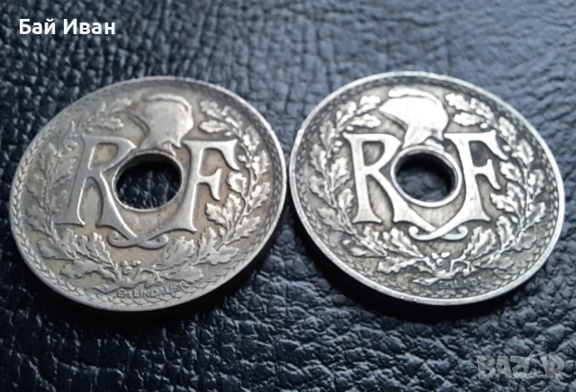 Стара монета 25 сантима 1927 г. и 1929 г. Франция - красиви !, снимка 12 - Нумизматика и бонистика - 42219448