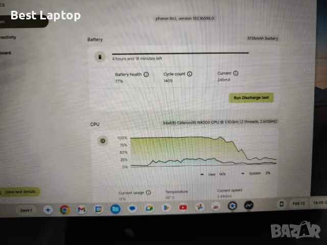 Lenovo Chromebook 4gb ram N4000 11.6” IPS touchscreen , снимка 7 - Лаптопи за дома - 49098469
