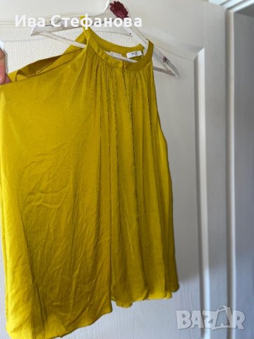 Разкошна сатенена сатен one size парти коктейлна официална блуза топ цвят горчица , снимка 9 - Корсети, бюстиета, топове - 40665903