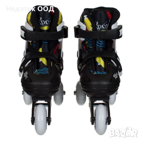 Регулируеми ролери, 2в1, черни с шарки, 31-34 номер, снимка 2 - Детски велосипеди, триколки и коли - 43746416