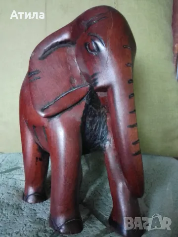 статуетка слон дърво 24 см, снимка 3 - Декорация за дома - 48163332