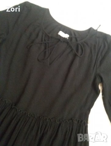 СТРАХОТНА черна рокля с набор и връзки на деколтето , снимка 4 - Рокли - 37505180