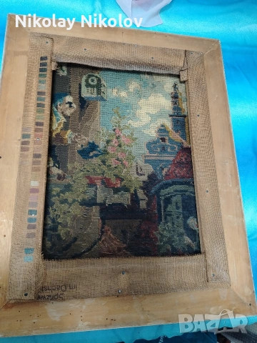 гоблен в рамка "Балконът" , снимка 11 - Гоблени - 53343665