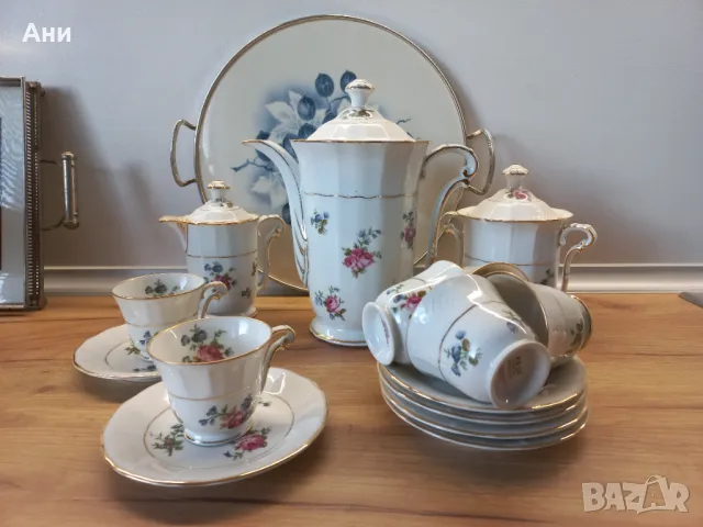 Порцеланов сервиз за кафе Limoges L. Bernardaud & C 1933, снимка 2 - Сервизи - 49691002