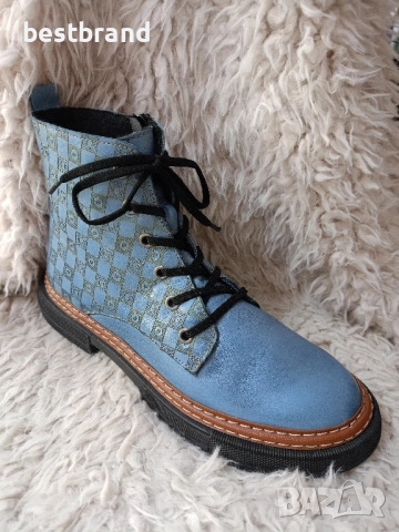 Дамски боти от естествена кожа,с цип и ластични връзки,код 66/135, снимка 10 - Дамски боти - 51776138