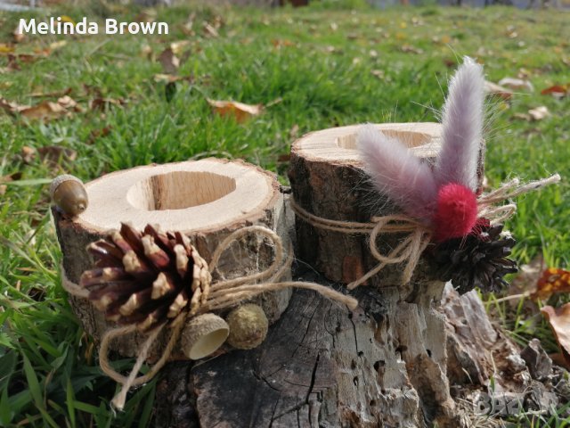 Свещничета от дърво , снимка 3 - Декорация за дома - 36937728