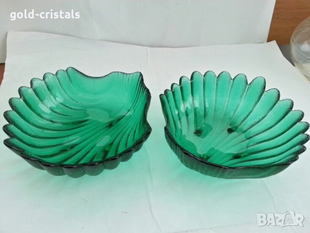 купички цветно зелено стъкло , снимка 4 - Антикварни и старинни предмети - 27472839