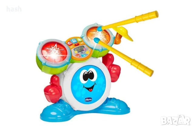 Детски барабан, Chicco, Пластмасов, Многоцветен, снимка 1