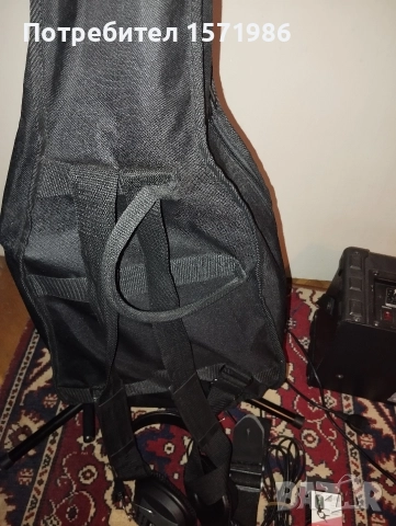 Детско юношеска електрическа китара с кубе, кабел, калъф,колан, тунер и слушалки , снимка 8 - Китари - 52792871