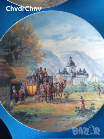 6бр Furstenberg Бавария/немска колекционерска декоративна порцеланова чиния-картина/пейзажи, снимка 6 - Картини - 46853684