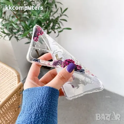 Калъф силикон ART Рози за Samsung Galaxy S24 Plus / Прозрачен / Баркод : 3130229, снимка 3 - Калъфи, кейсове - 47776833