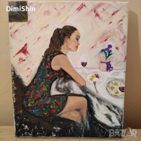 Картина " Жената " с маслени бои и акрил, снимка 3 - Картини - 41374241