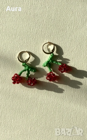 Hoop cherry earrings
