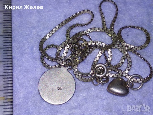 РИМОКАТОЛИЧЕСКА СРЕБЪРНА - WF ИКОНКА и СРЕБЪРНО СЪРЧИЦЕ със СРЕБЪРНА ВЕРИЖКА СРЕБРО 925 ПРОБА 40320, снимка 9 - Колиета, медальони, синджири - 43224550