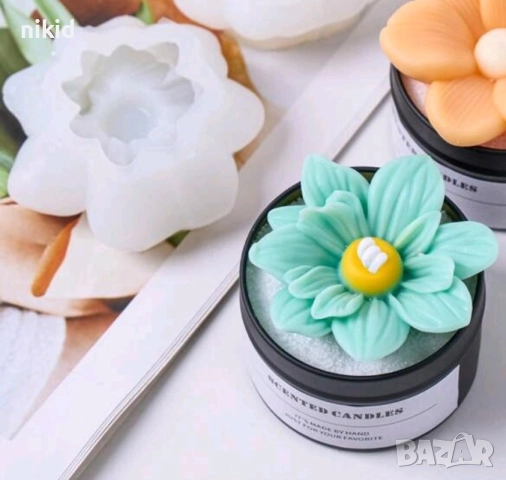 3d Цвете с голяма тичинка силиконов молд форма фондан шоколад смола гипс свещ сапун декор