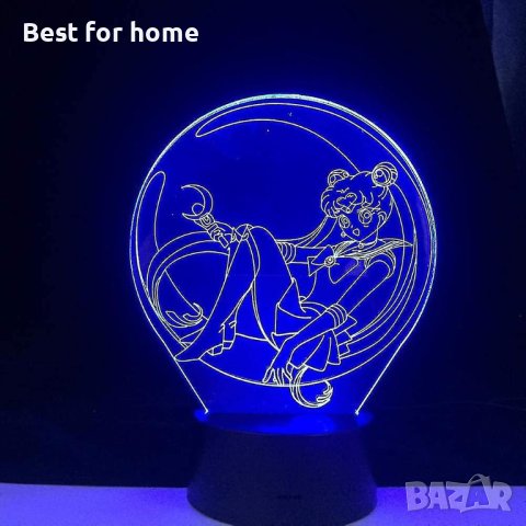 3D лампа с дистанционно Sailor Moon, снимка 3 - Други - 43473695