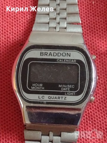 Ретро модел електронен часовник рядък BRADDON LC QUARTZ за КОЛЕКЦИОНЕРИ 41709