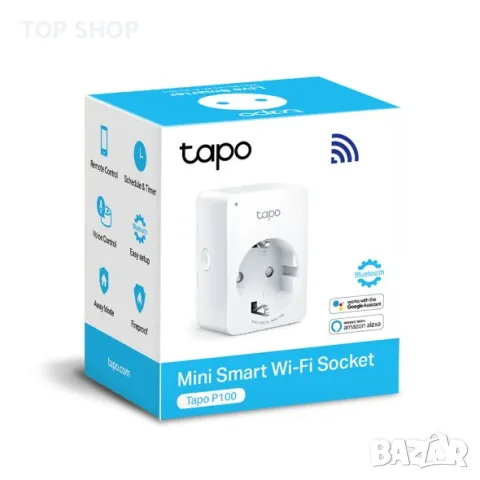 Смарт контакт TP-Link - Tapo P100, бял Wi-fi Smart контакт Alexa Hey Google, снимка 2 - Друга електроника - 48938390