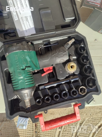 Ударен гайковерт на въздух Parkside пълен комплект, използван 1 път, снимка 8 - Други инструменти - 50445547