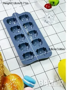 10 муцуни муцуна глава прасе силиконов молд форма за фондан шоколадови бонбони и др , снимка 2 - Форми - 47598254