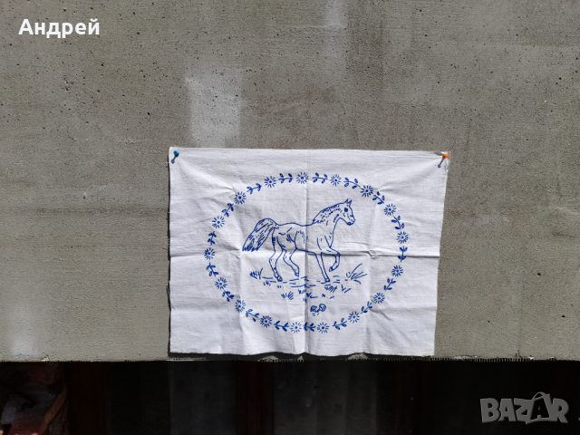 Старинна бродирана калъфка за възглавница #104