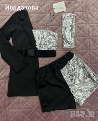 Асиметричен Детски парти комплект с пайети , снимка 4 - Детски комплекти - 43155609