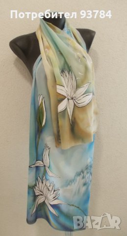 Рисуван шал КЪМ НИРВАНА , снимка 2 - Шалове - 29034142