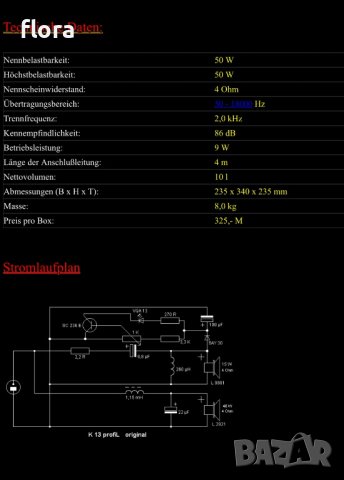 Букшелф тонколони QUADRAL  RFT k13 profiL, 50W 4Ω , снимка 16 - Тонколони - 43602200