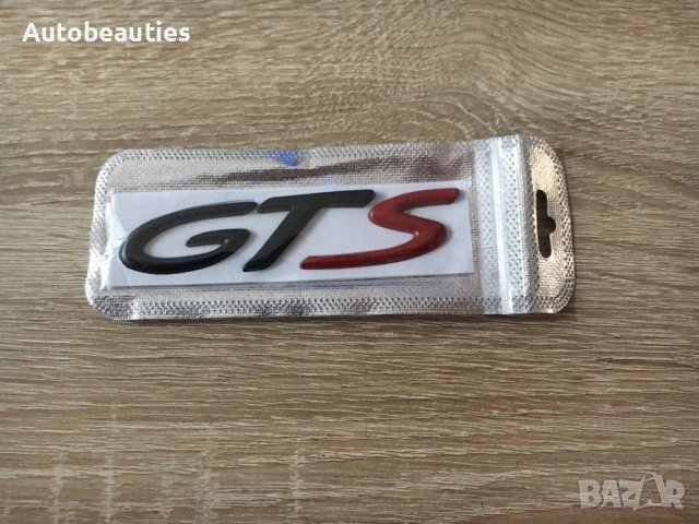 Порше Porsche GTS надпис емблема черен с червено, снимка 3 - Аксесоари и консумативи - 37243493