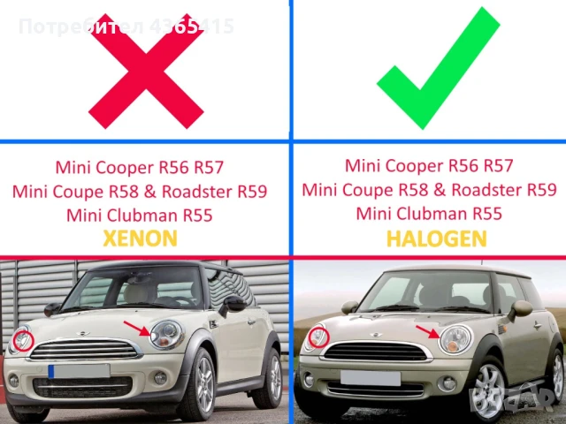 Стъкла за фарове на Mini Cooper R56 R57 MK2 (2006-2015) - Halogen, снимка 4 - Аксесоари и консумативи - 50951966