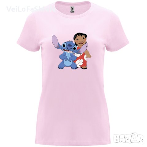 Нова дамска тениска със Стич и Лило (Stitch&Lilo) в розов цвят 