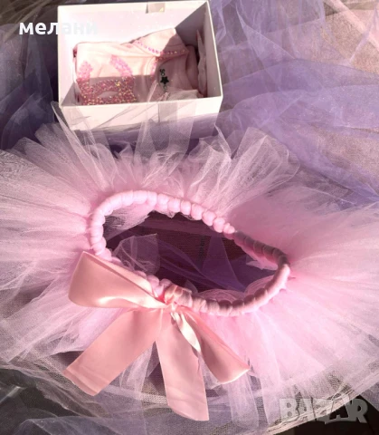 ИЗРАБОТВАМ бебешко розова пола пачка /туту/– за рожден ден или фотосесия-ПО ПОРЪЧКА, снимка 5 - Бебешки рокли - 51342515