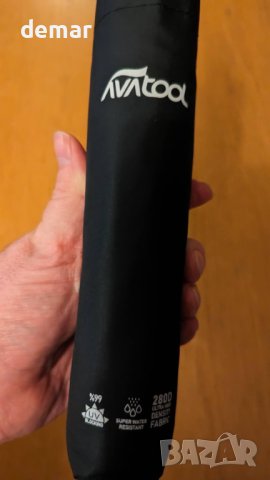 Avatool  Малък лек сгъваем чадър, черен, ветроустойчив, водоотблъскващ, бързосъхнещ, снимка 8 - Други - 43764620