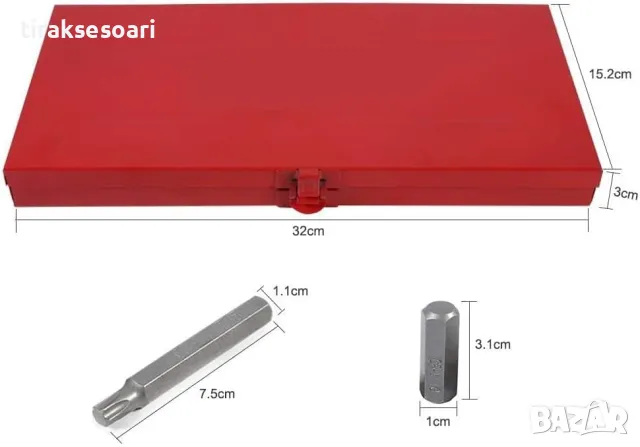 Комплект Накрайници за гедоре, битове 40 броя в метална кутия, снимка 3 - Гедорета - 49454605