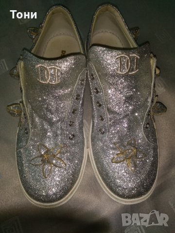 Спортно елегантни сребърни обувки Dsquared2, снимка 6 - Дамски елегантни обувки - 28913400