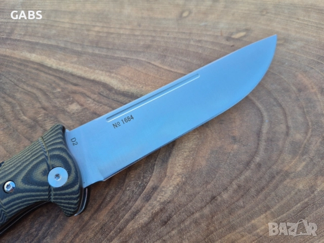 Руски сгъваем нож REPTILIAN,стомана D2,No1684, снимка 5 - Ножове - 51576496