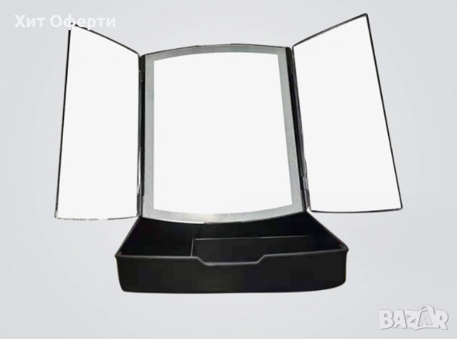 Мини LED огледало с органайзер за гримове 