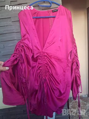 Цикламена секси рокля , снимка 4 - Рокли - 49830429