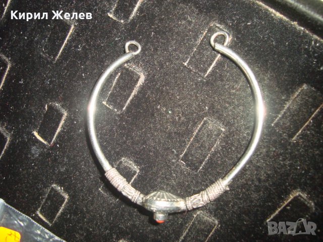 КРАСИВА ОРНАМЕНТИРАНА ПОСРЕБРЕНА ГРИВНА с КАРНЕОЛ ИЗРАБОТЕНА от БЛАГОРОДНА СТОМАНА 21857, снимка 8 - Гривни - 33153946