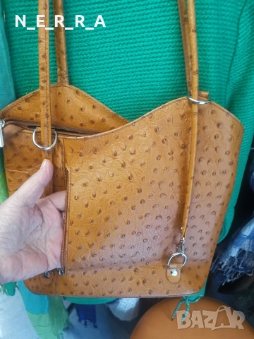 Чанта от естествена кожа-щраус, снимка 7 - Чанти - 53231373