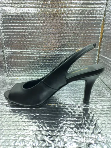 Дамски летни обувки на ток, естествена кожа, черни, Graceland, купени от Deichmann, N 36, снимка 4 - Дамски обувки на ток - 50335670