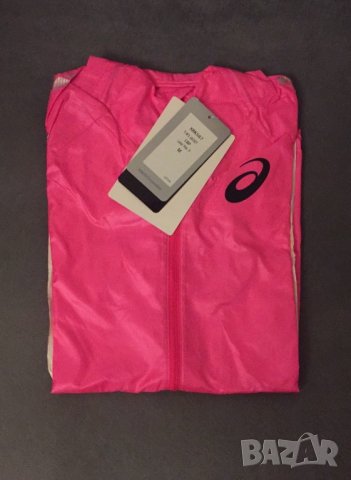 Спортно яке горнище Asics розово ветроустойчиво, снимка 1
