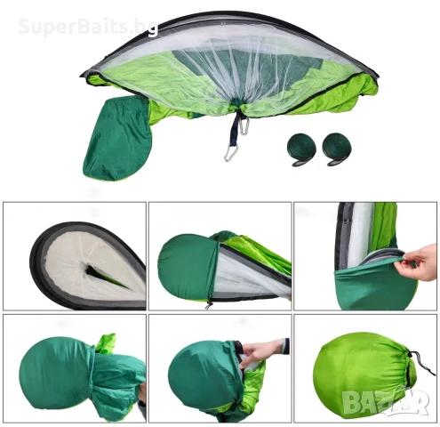 Олекотен хамак с мрежа против насекоми, снимка 5 - Къмпинг мебели - 51093107