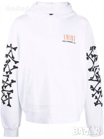 AMIRI White Bones Logo Print Мъжко Горнище тип Суичър size M (L), снимка 2 - Суичъри - 37892773