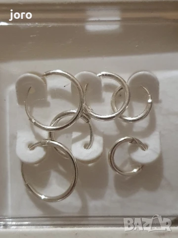сребърни обеци халки, снимка 2 - Обеци - 50941172