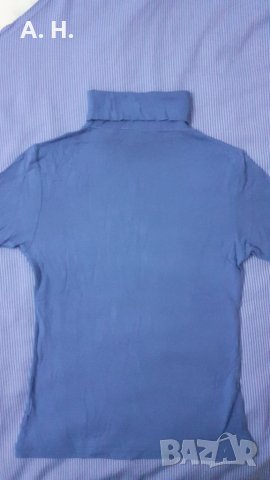 Поло с къс ръкав син цвят