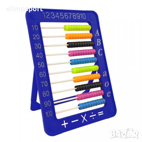 Сметало ново Настолно сметало със стойка за изправяне, 10 реда с 10 разноцветни мъниста. , снимка 1