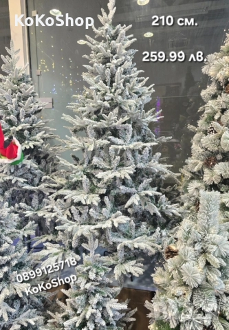 Луксозна заснежена коледна елха с 2D и 3D клони – реалистична елха, снимка 8 - Декорация за дома - 52077204